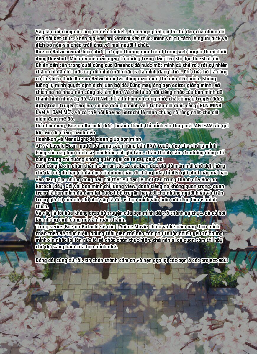 Koe no Katachi: Chapter 62: - END