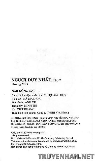 Người Duy Nhất: Chapter 16