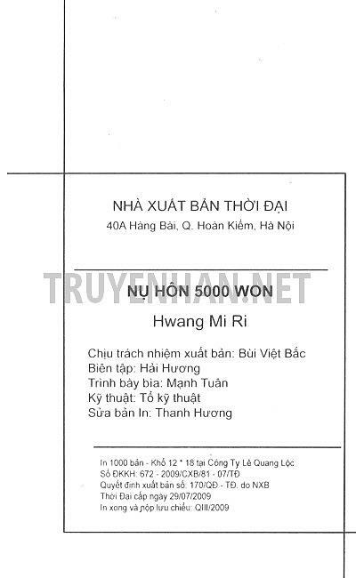 Nụ hôn 5000 Won: Chapter 8