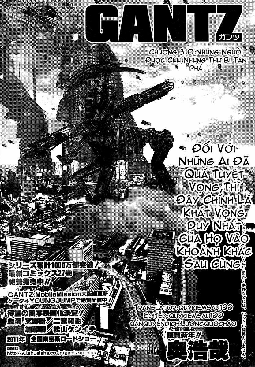 Gantz: Chapter 310: Những người được cứu,những ...