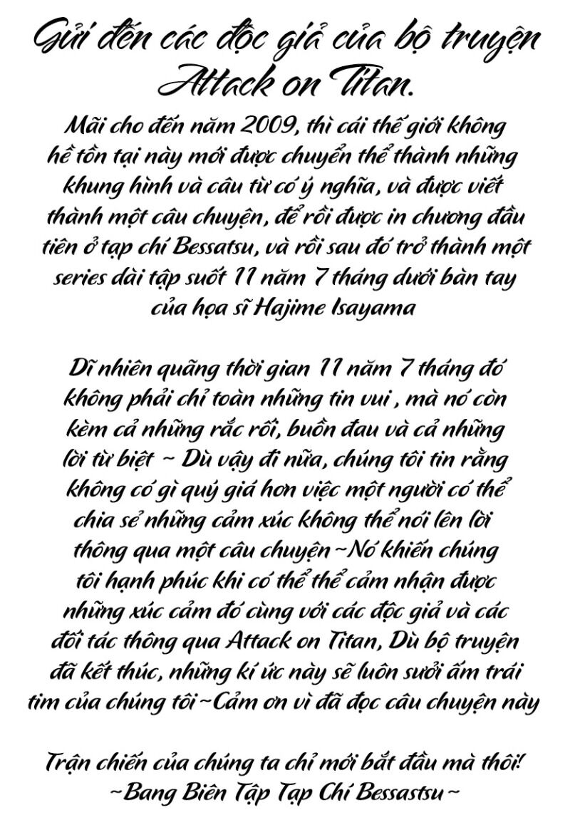 Đại Chiến Người Khổng Lồ: Chapter 139: End