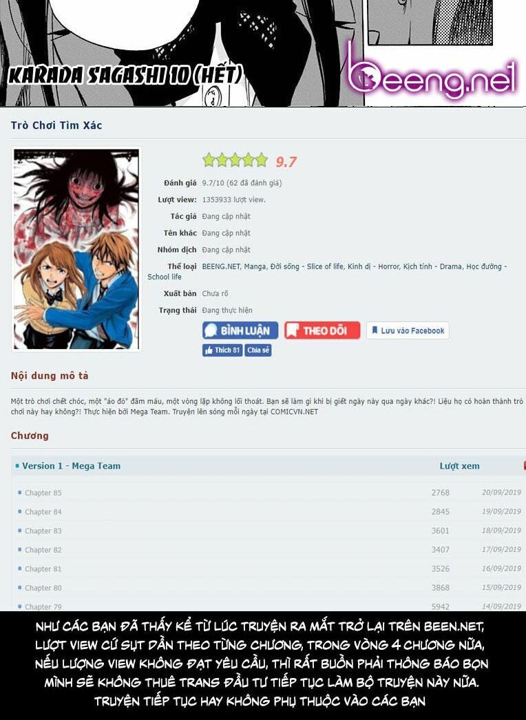 Trò Chơi Tìm Xác - KARADA SAGASHI: Chapter 87