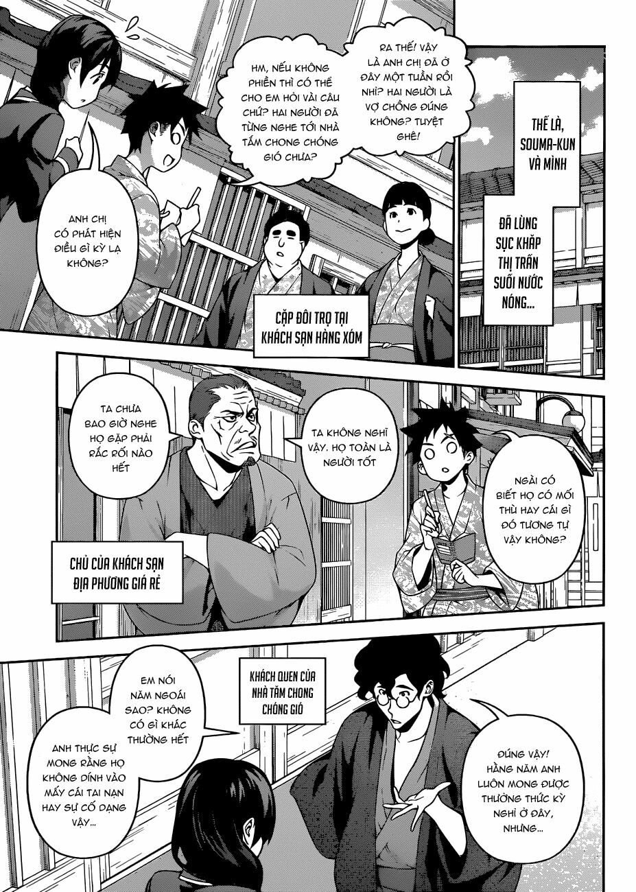Cuộc Chiến Ẩm Thực: Chapter 265: Hồ sơ vụ án suối nước nóng của Souma và Megumi, Phần 1 : Bí mật ẩn sâu làn hơi nước