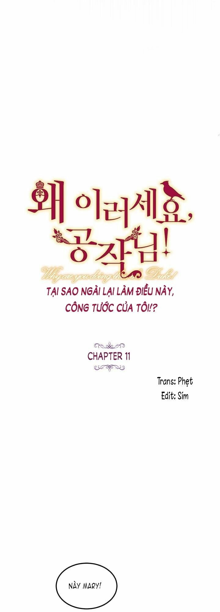 Công Tước, Loạn Vừa Thôi!: Chapter 11