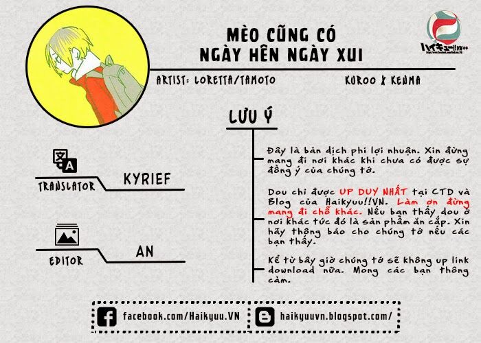 Mèo cũng có ngày hên ngày xui: Chapter 1: One shot